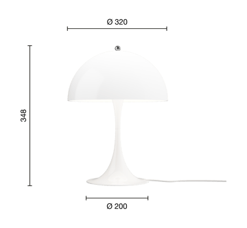 Panthella 320 bordlampe - Opal white - Louis Poulsen