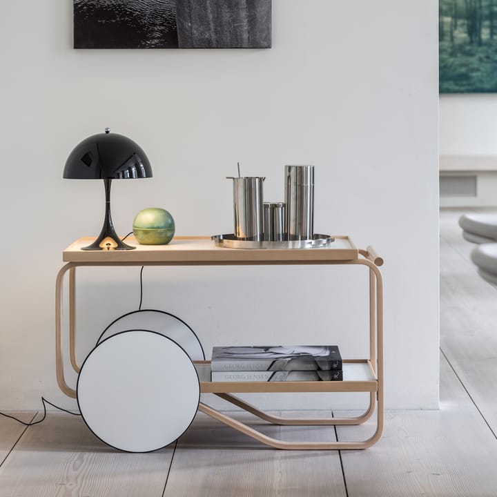 Panthella MINI bordlampe, Grå opal akryl Louis Poulsen