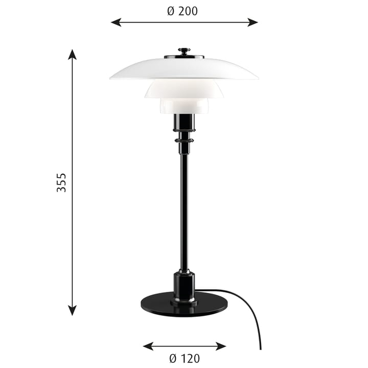 PH 2/1 bordlampe, Svart Louis Poulsen