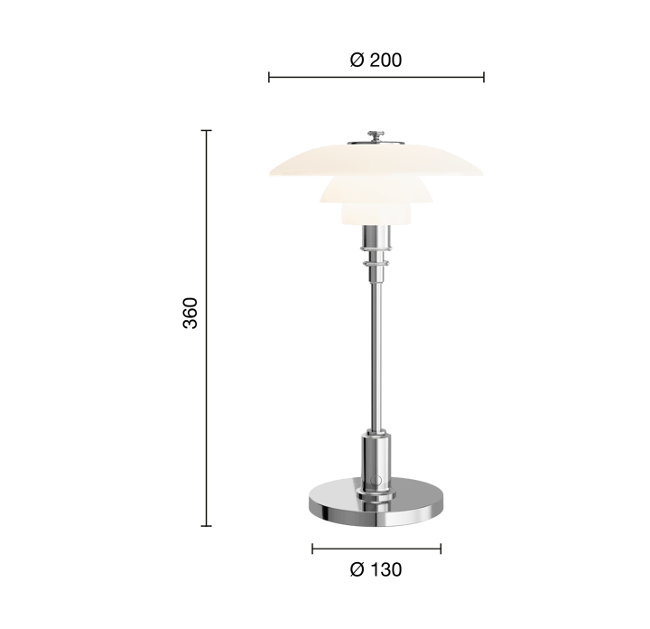 PH 2/1 Portable bordlampe, Krombelegg Louis Poulsen