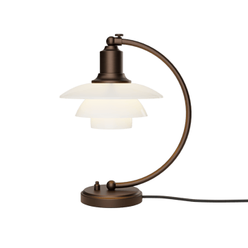 PH 2/2 Luna bordlampe - Aged brass-opalglass - Louis Poulsen