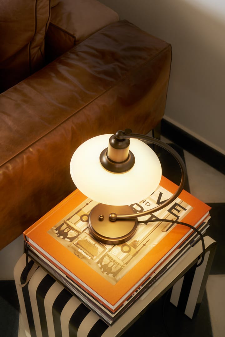 PH 2/2 Luna bordlampe, Aged brass-opalglass Louis Poulsen
