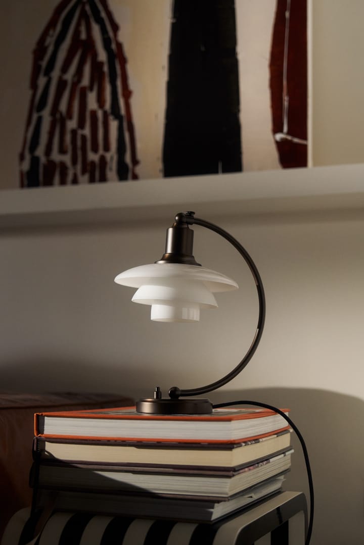 PH 2/2 Luna bordlampe, Aged brass-opalglass Louis Poulsen