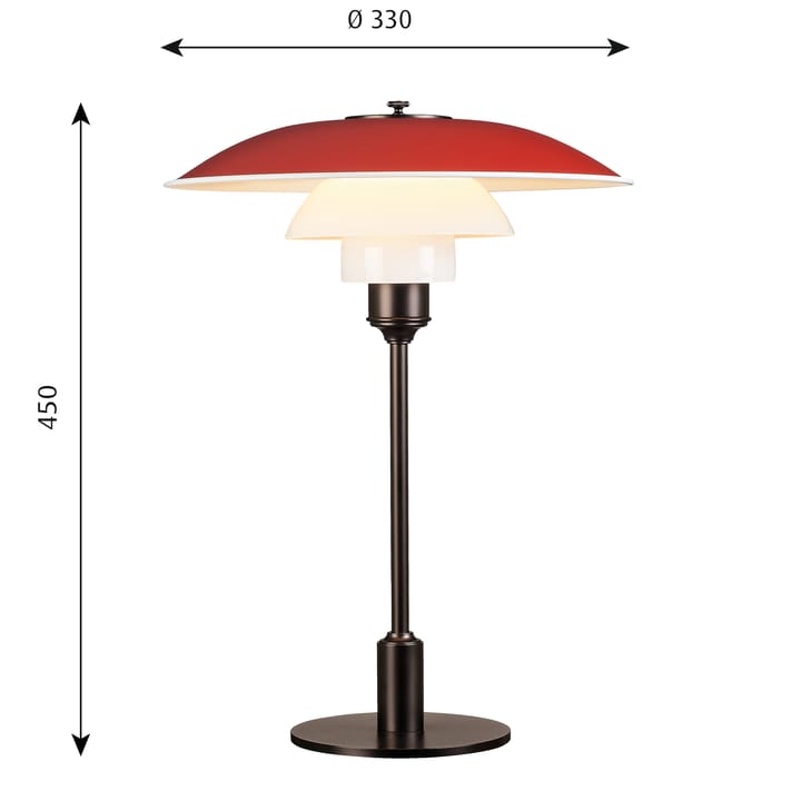 PH 3½-2½ bordlampe, Rød Louis Poulsen