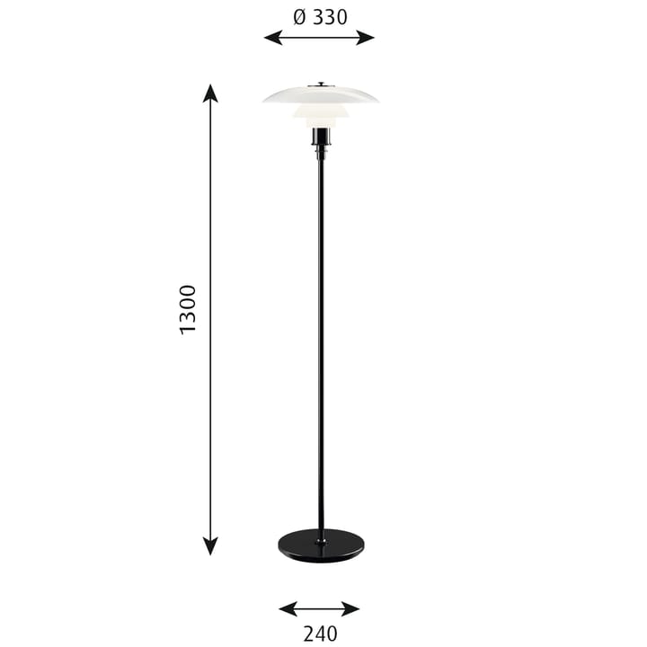 PH 3½-2½ gulvlampe, Svart Louis Poulsen