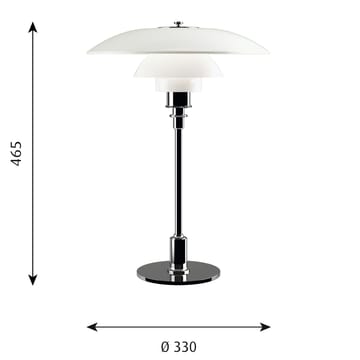 PH 3½-2½ opalglass bordlampe - Krom - Louis Poulsen