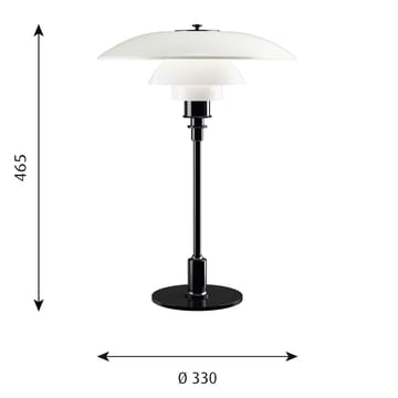 PH 3½-2½ opalglass bordlampe - Svart - Louis Poulsen