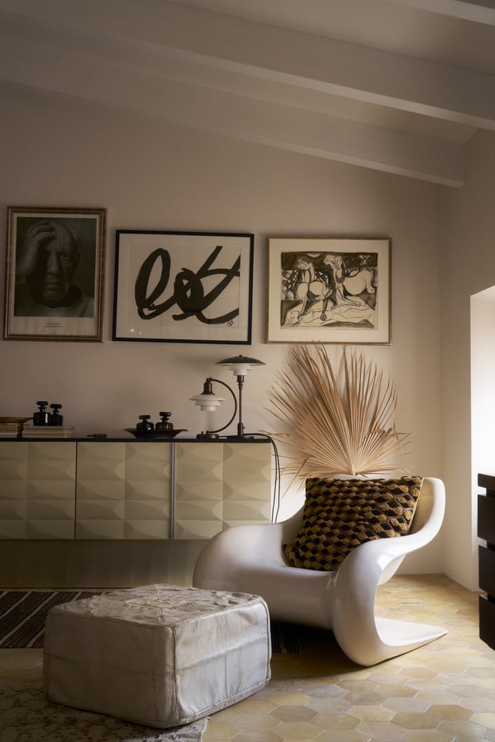 PH 3/2 Luna bordlampe, Aged brass-opalglass Louis Poulsen