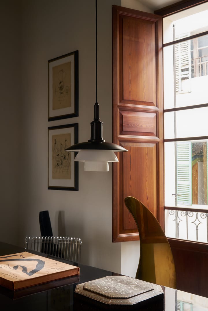 PH 3/3 Luna pendel, Aged brass-opalglass Louis Poulsen