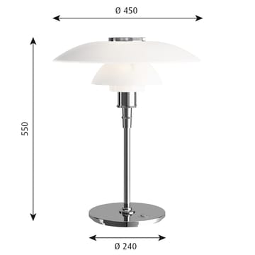 PH 4½-3½ bordlampe - Krom - Louis Poulsen