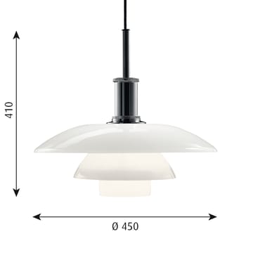 PH 4½-4 opalglass pendel - Krom - Louis Poulsen