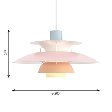 PH 5 pendel - Pastel-blå-rosa-persiks - Louis Poulsen