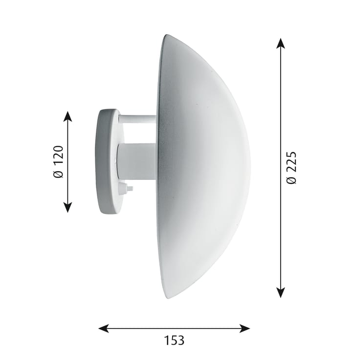 PH Hat vegglampe Ø22,5 cm, Hvit Louis Poulsen