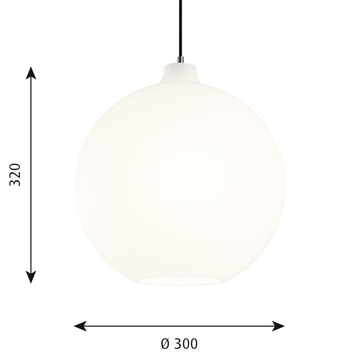 Wohlert pendel Ø30 cm, Hvit opalglass Louis Poulsen
