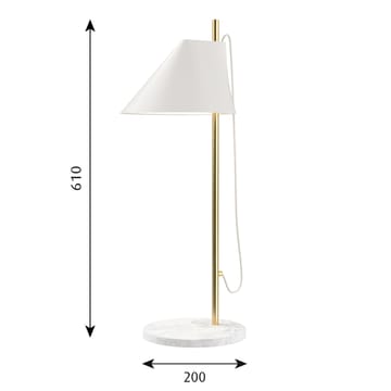 Yuh bordlampe - Hvit-messing - Louis Poulsen