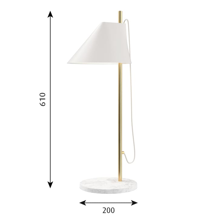 Yuh bordlampe, Hvit-messing Louis Poulsen