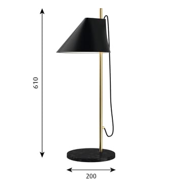 Yuh bordlampe - Svart-messing - Louis Poulsen