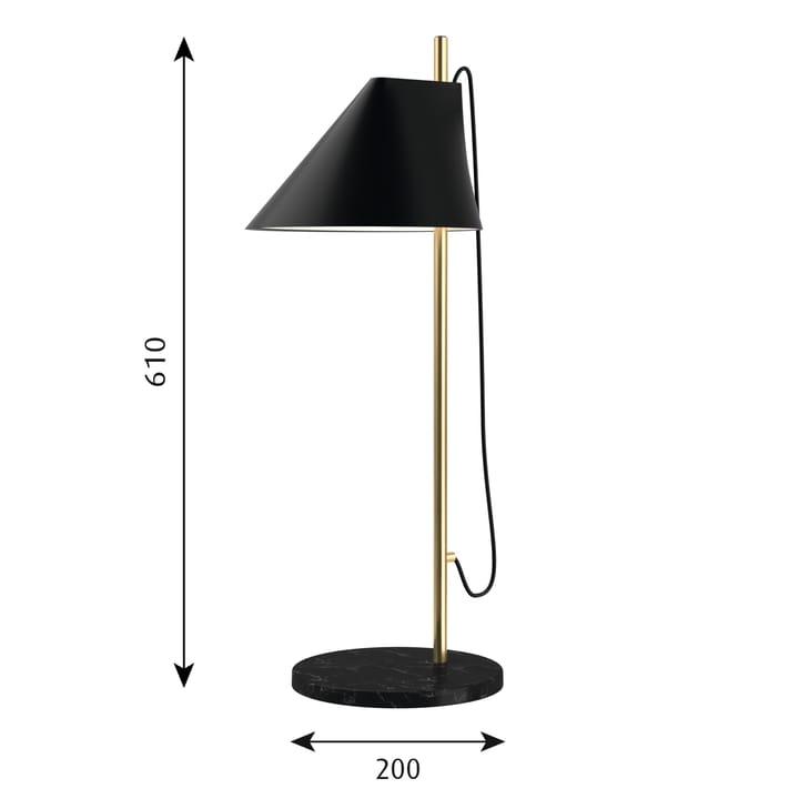Yuh bordlampe, Svart-messing Louis Poulsen