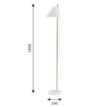 Yuh gulvlampe - Hvit-messing - Louis Poulsen