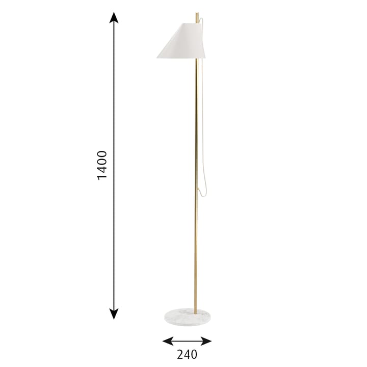 Yuh gulvlampe, Hvit-messing Louis Poulsen
