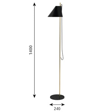 Yuh gulvlampe - Svart-messing - Louis Poulsen