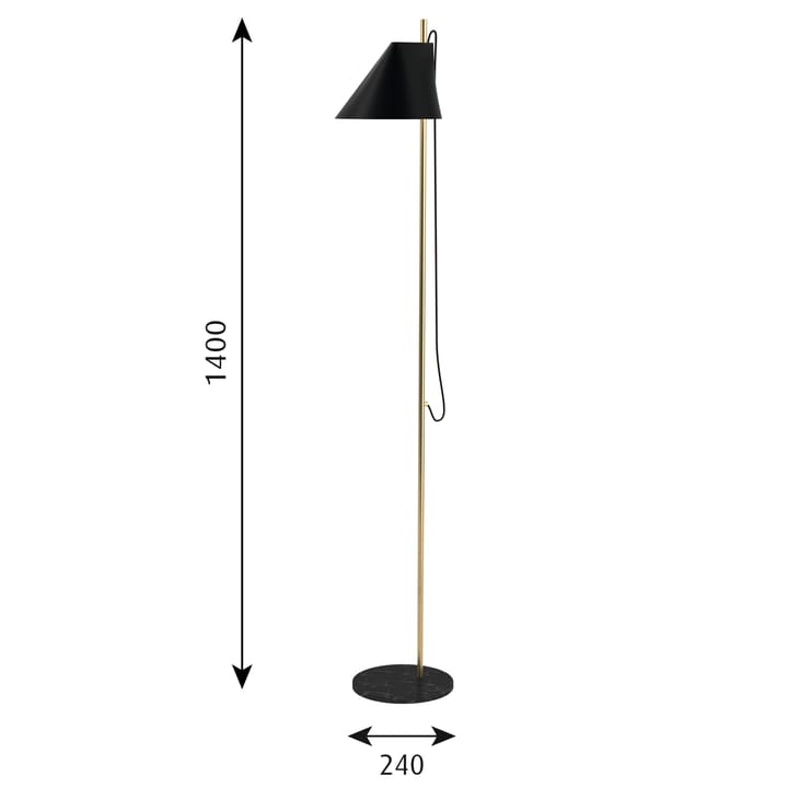 Yuh gulvlampe, Svart-messing Louis Poulsen