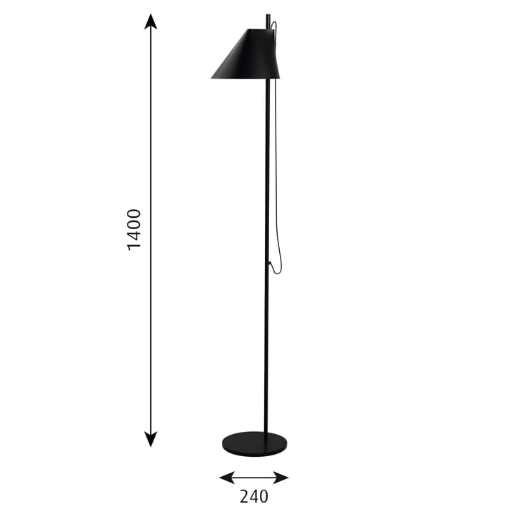 Yuh gulvlampe, Svart Louis Poulsen