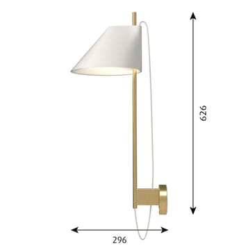 Yuh vegglampe - Hvit-messing - Louis Poulsen