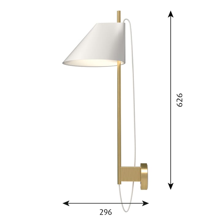 Yuh vegglampe, Hvit-messing Louis Poulsen