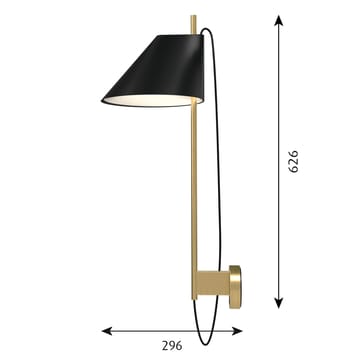 Yuh vegglampe - Svart-messing - Louis Poulsen