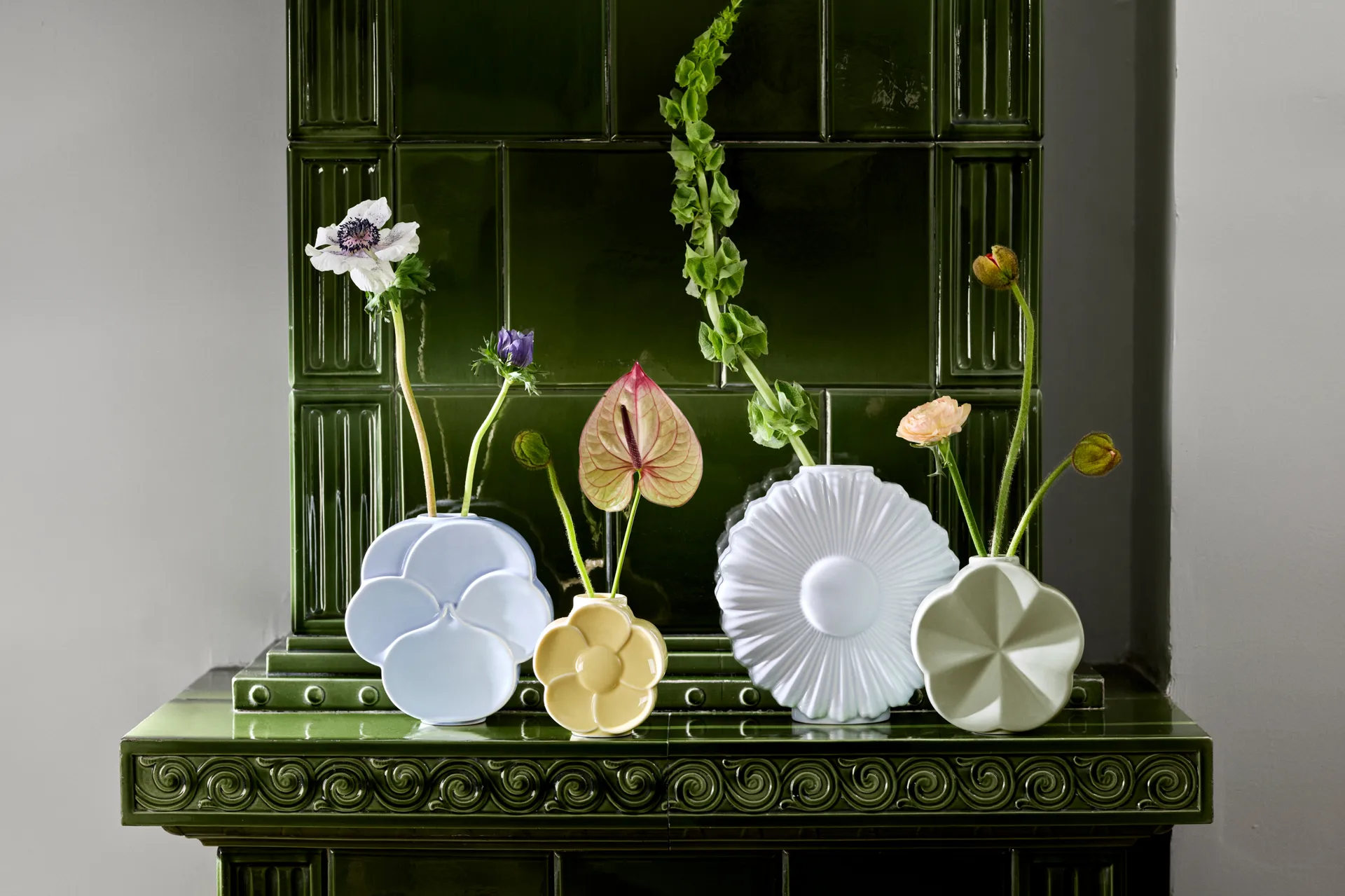 Flower vase, Stemorblomst, 17 cm Lyngby Porcelæn