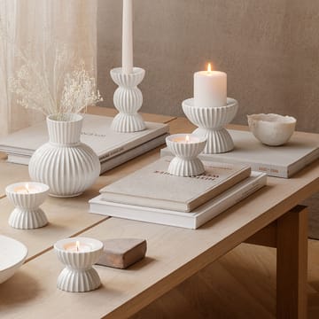 Lyngby Tura kubbelysestake Ø 11,5 cm - Hvit - Lyngby Porcelæn