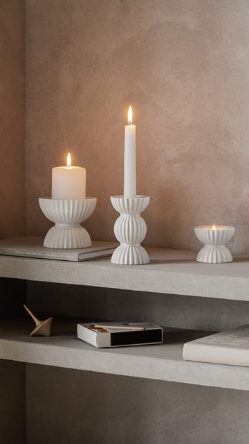 Lyngby Tura kubbelysestake Ø 11,5 cm - Hvit - Lyngby Porcelæn
