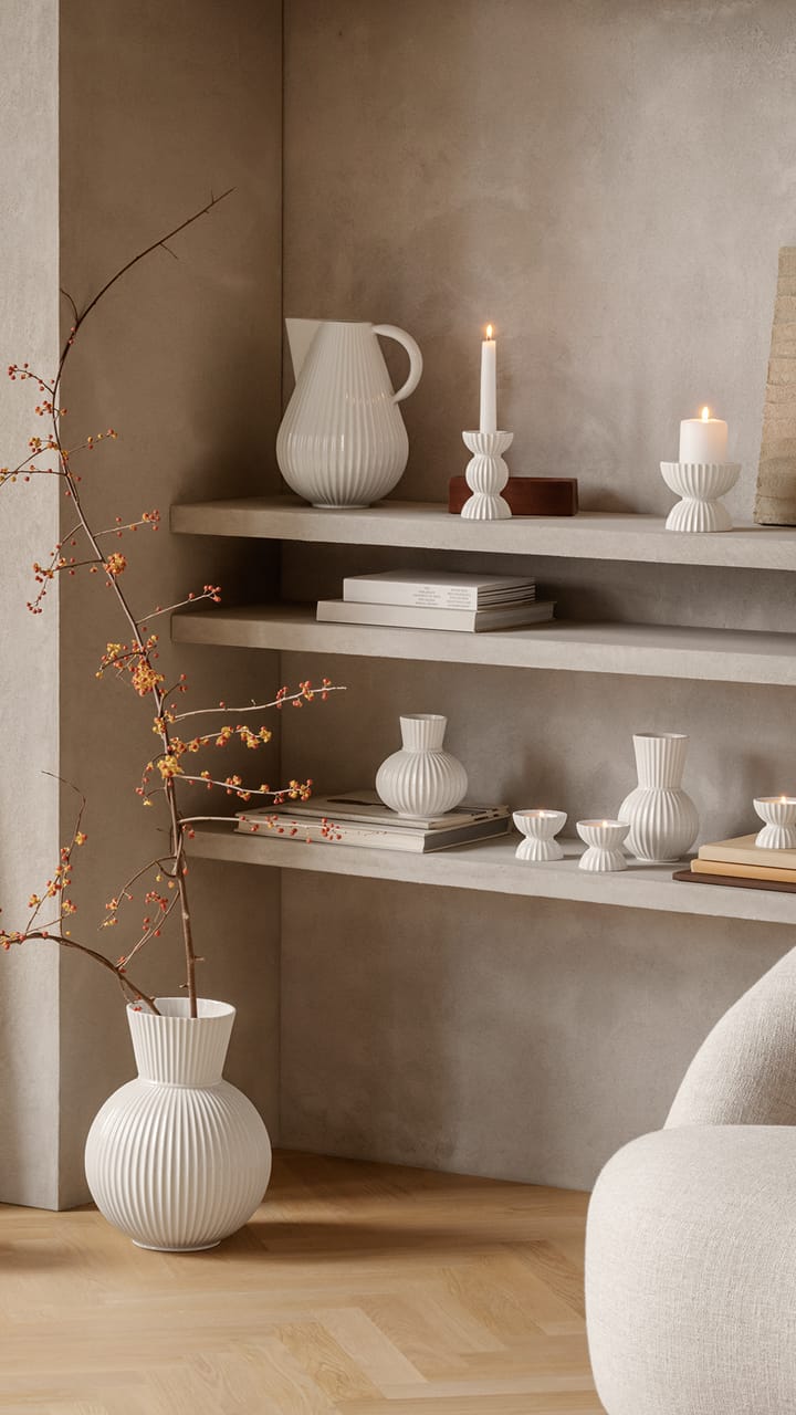 Lyngby Tura kubbelysestake Ø 11,5 cm, Hvit Lyngby Porcelæn