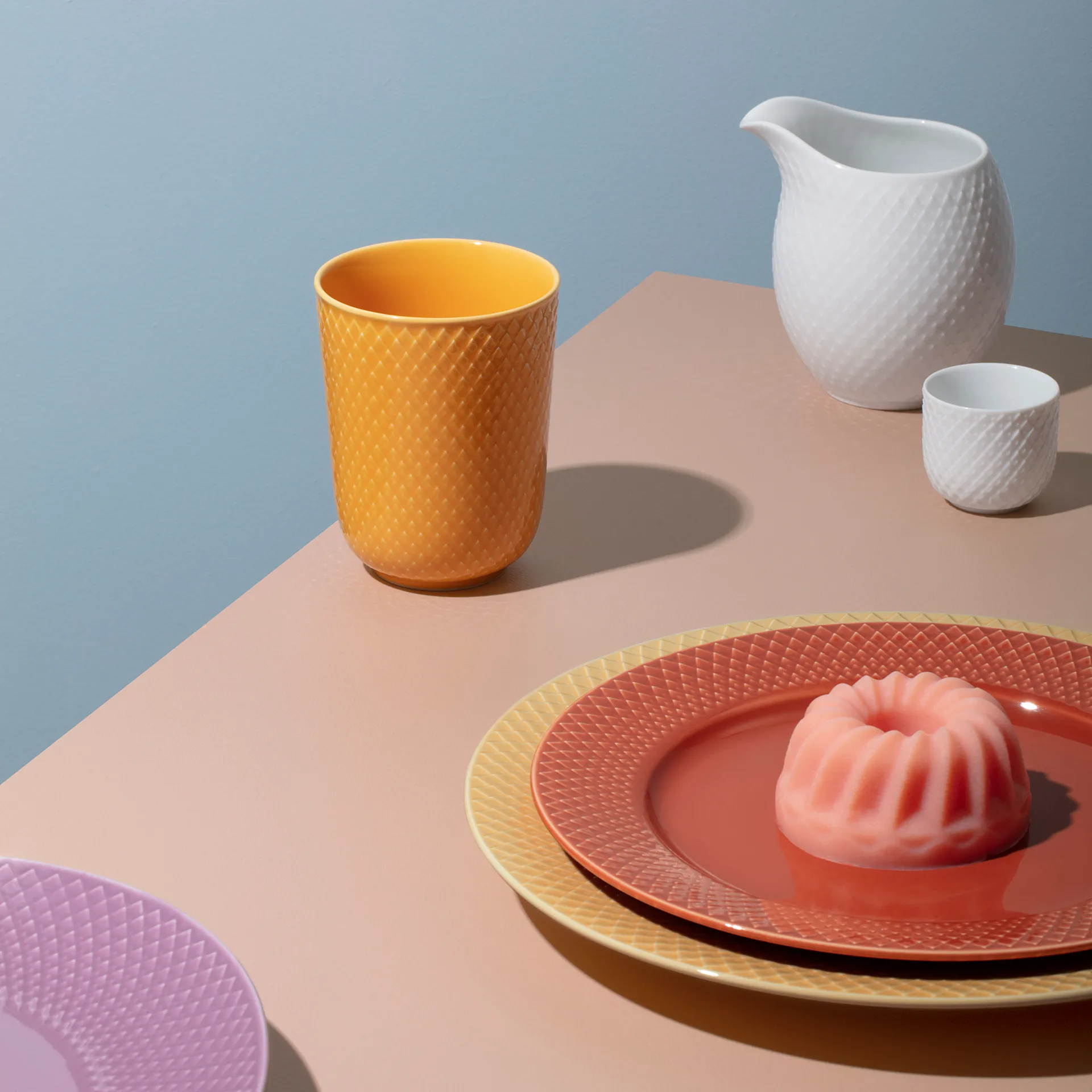 Rhombe fløtemugge 39 cl, Hvit Lyngby Porcelæn
