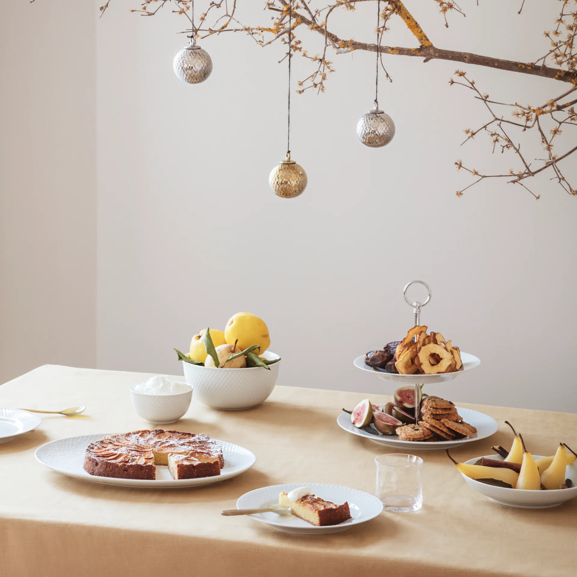 Rhombe serveringskål Ø17,5 cm, hvit Lyngby Porcelæn