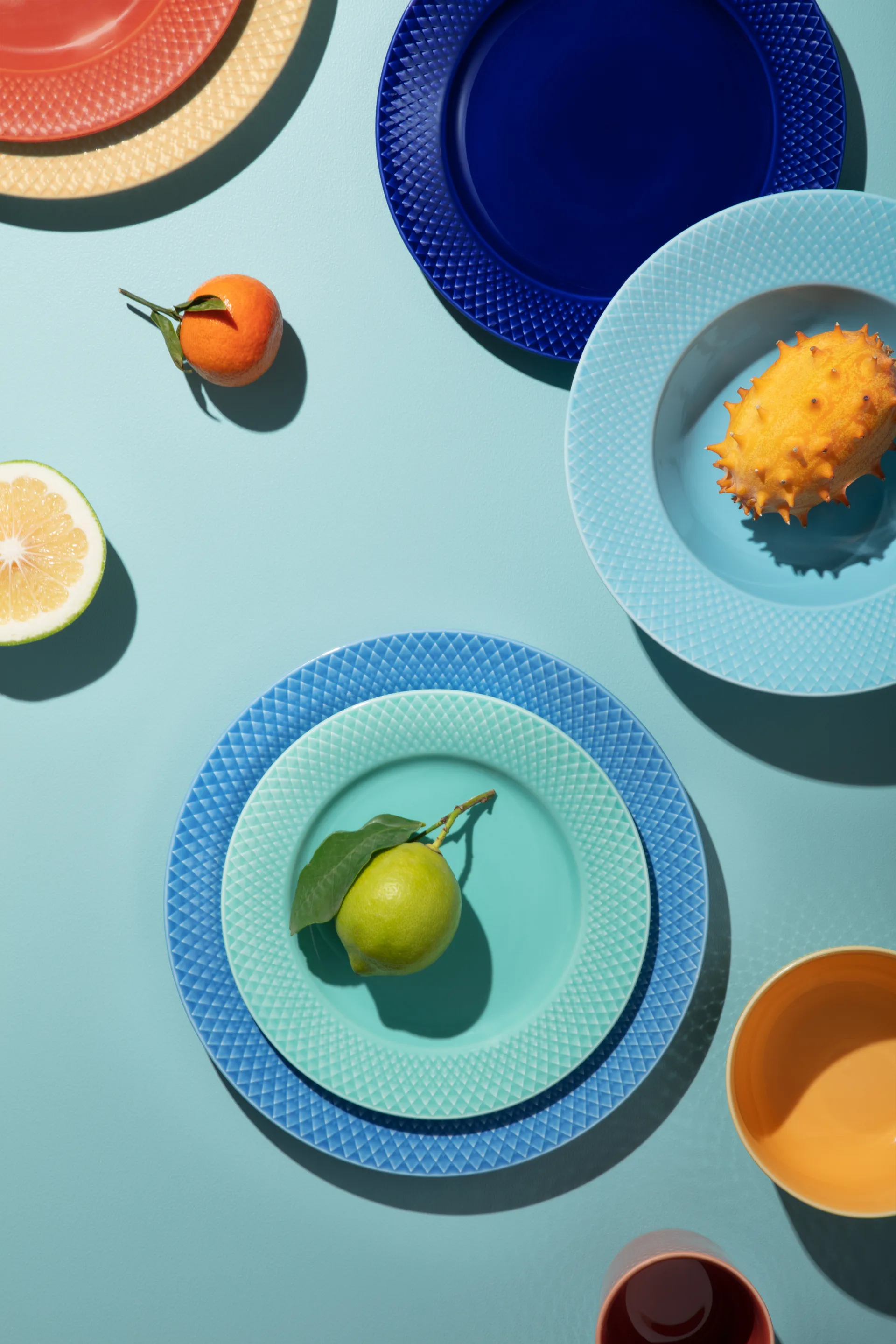 Rhombe tallerken Ø 21 cm, Aqua Lyngby Porcelæn