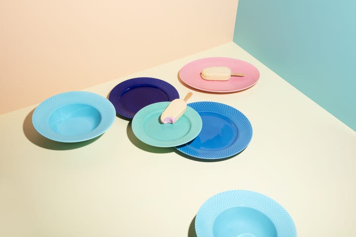 Rhombe tallerken Ø 21 cm, Aqua Lyngby Porcelæn