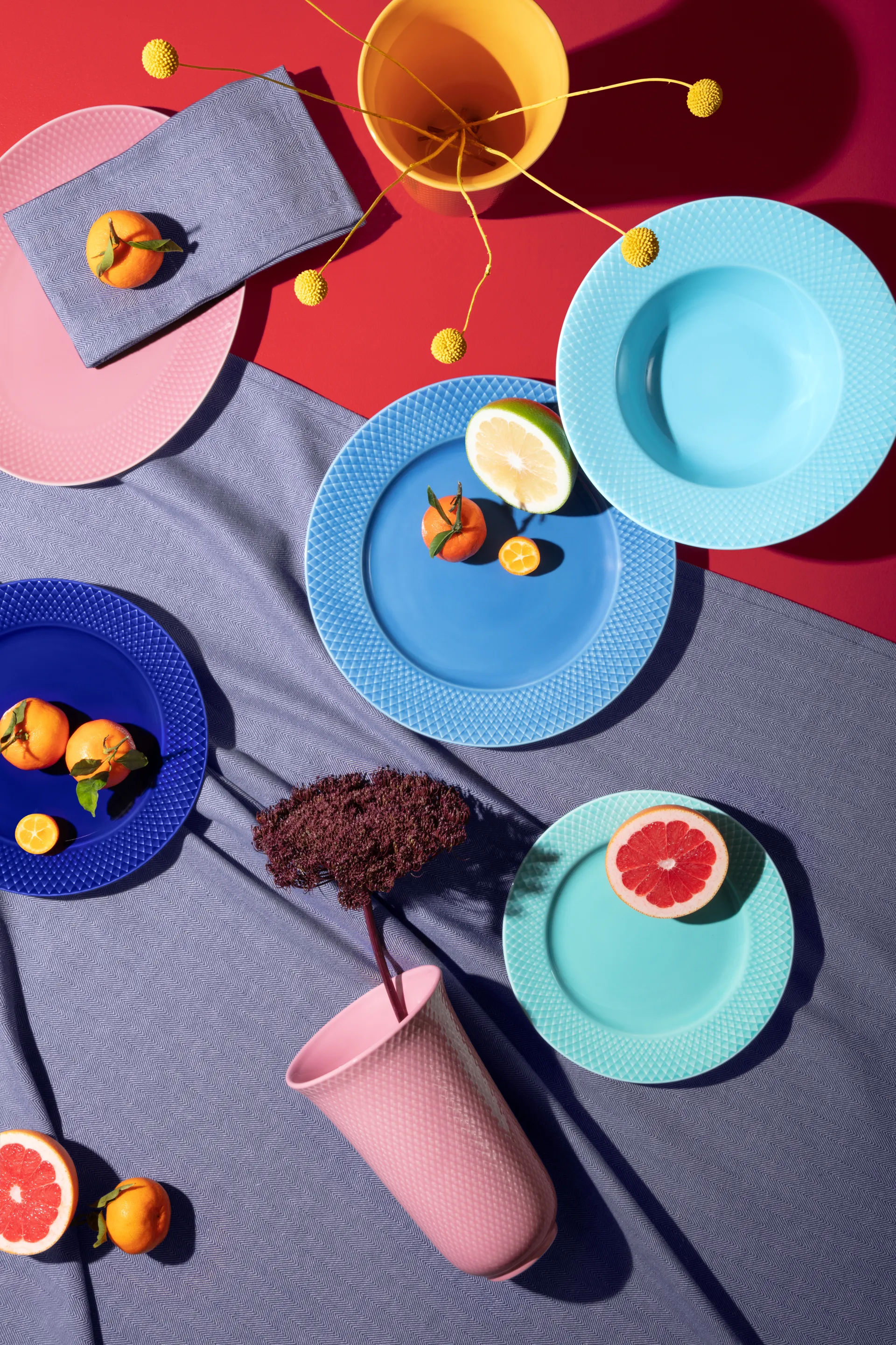 Rhombe tallerken Ø 21 cm, Aqua Lyngby Porcelæn