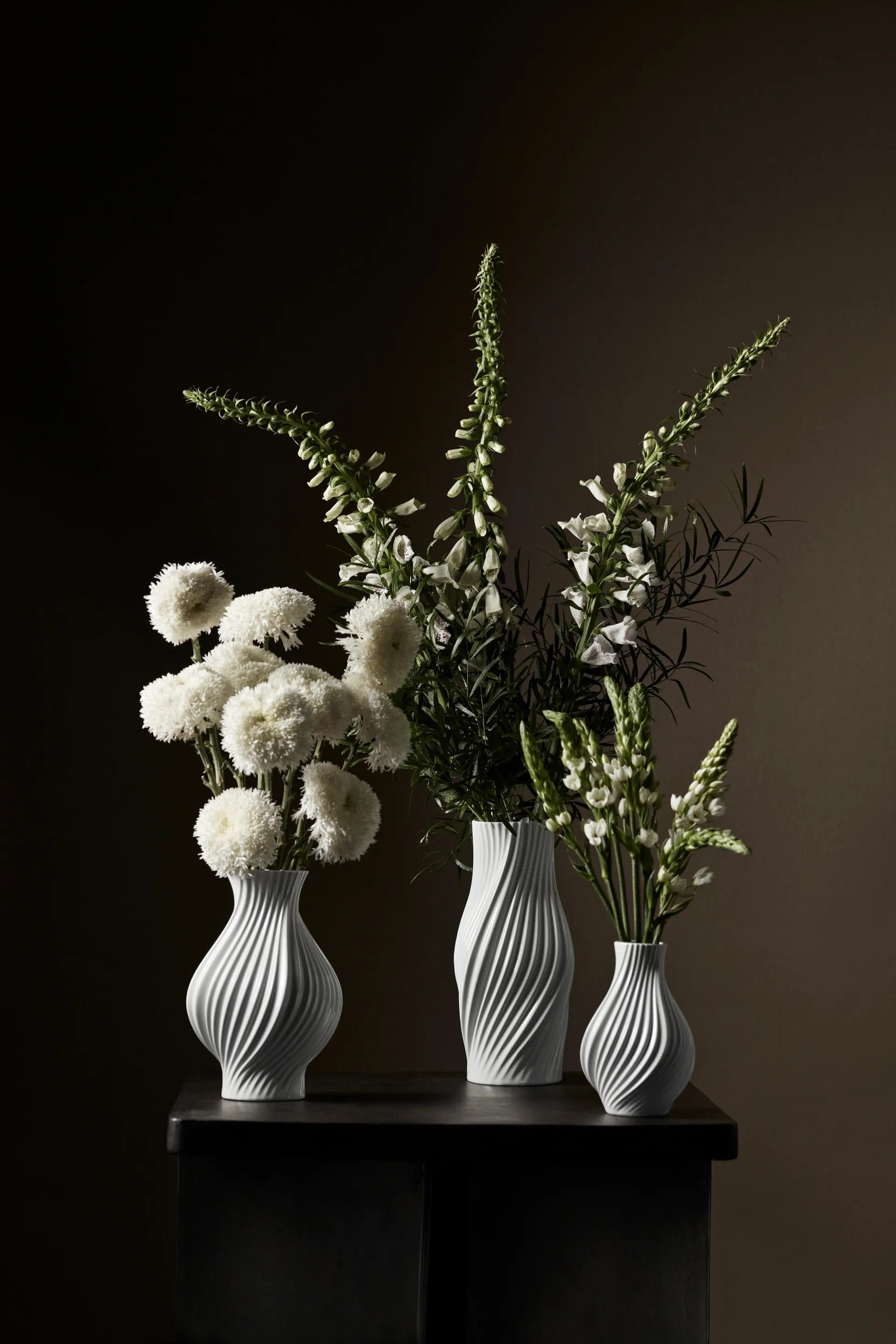 Twist vase 18 cm, Hvit Lyngby Porcelæn