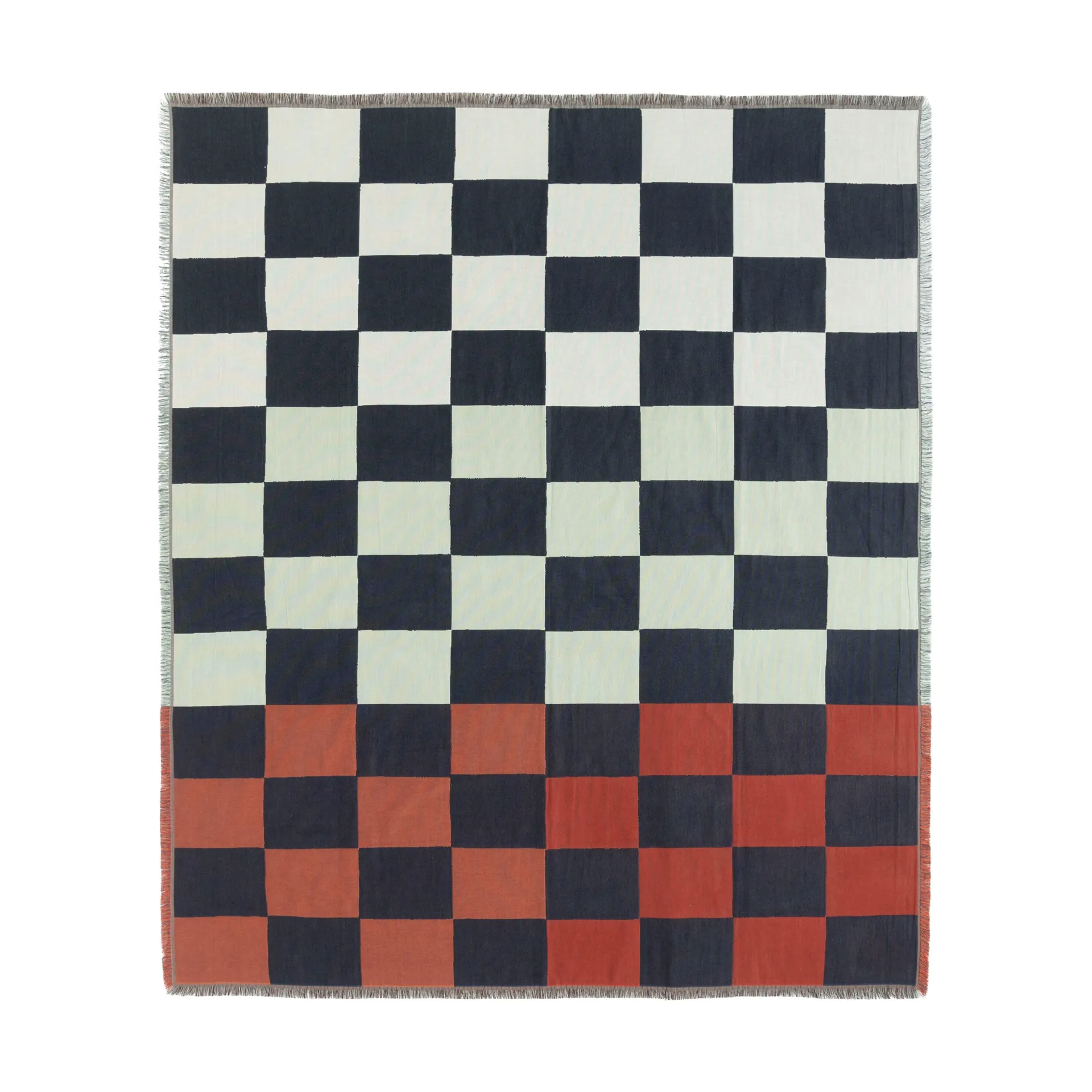 Kukko ja Kana pledd 130x70 cm, Off white- dark blue-orange red Marimekko