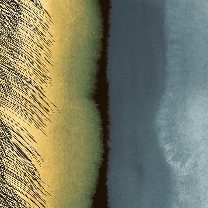 Kuuskajaskari stoff, grått-gult-svart Marimekko