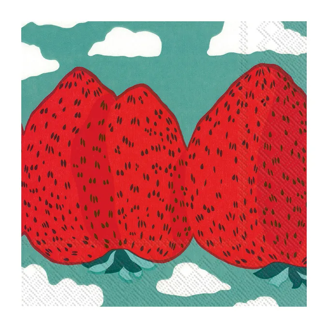 Mansikkavuoret serviett 33 x 33 cm 20-pk, Rød Marimekko