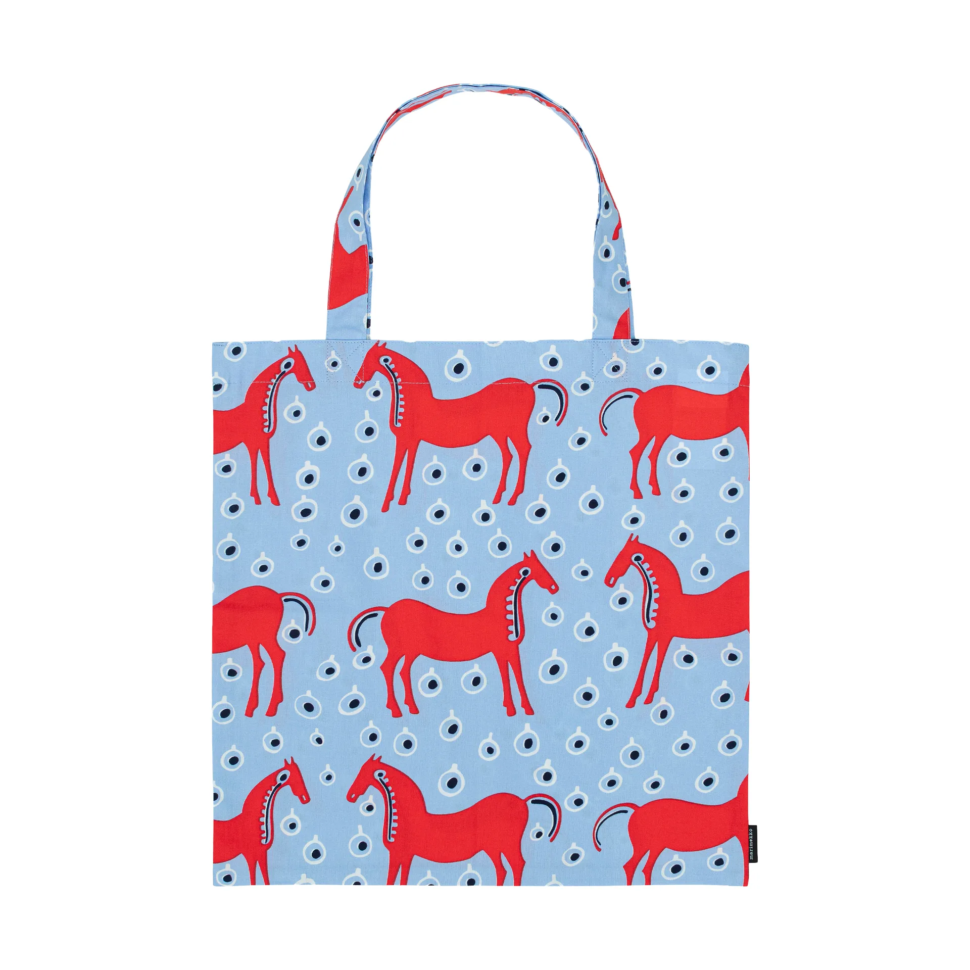 Musta Tamma veske 44x43 cm, Light blue-red-black Marimekko