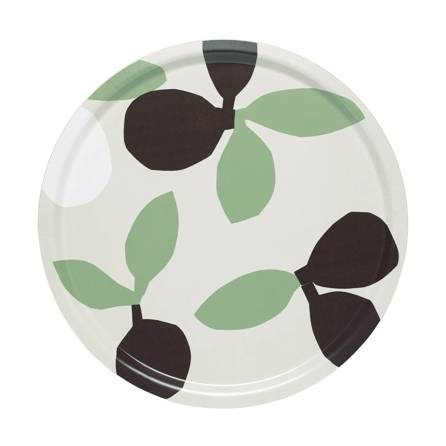Omppo brett, Linen, sage, black brown, white, 46 cm Marimekko