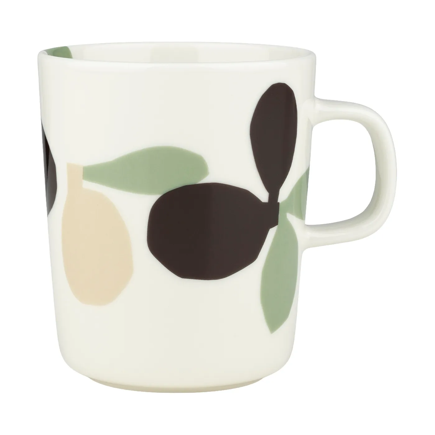Omppo krus, White, sage, black brown, linen, 2,5 dl Marimekko