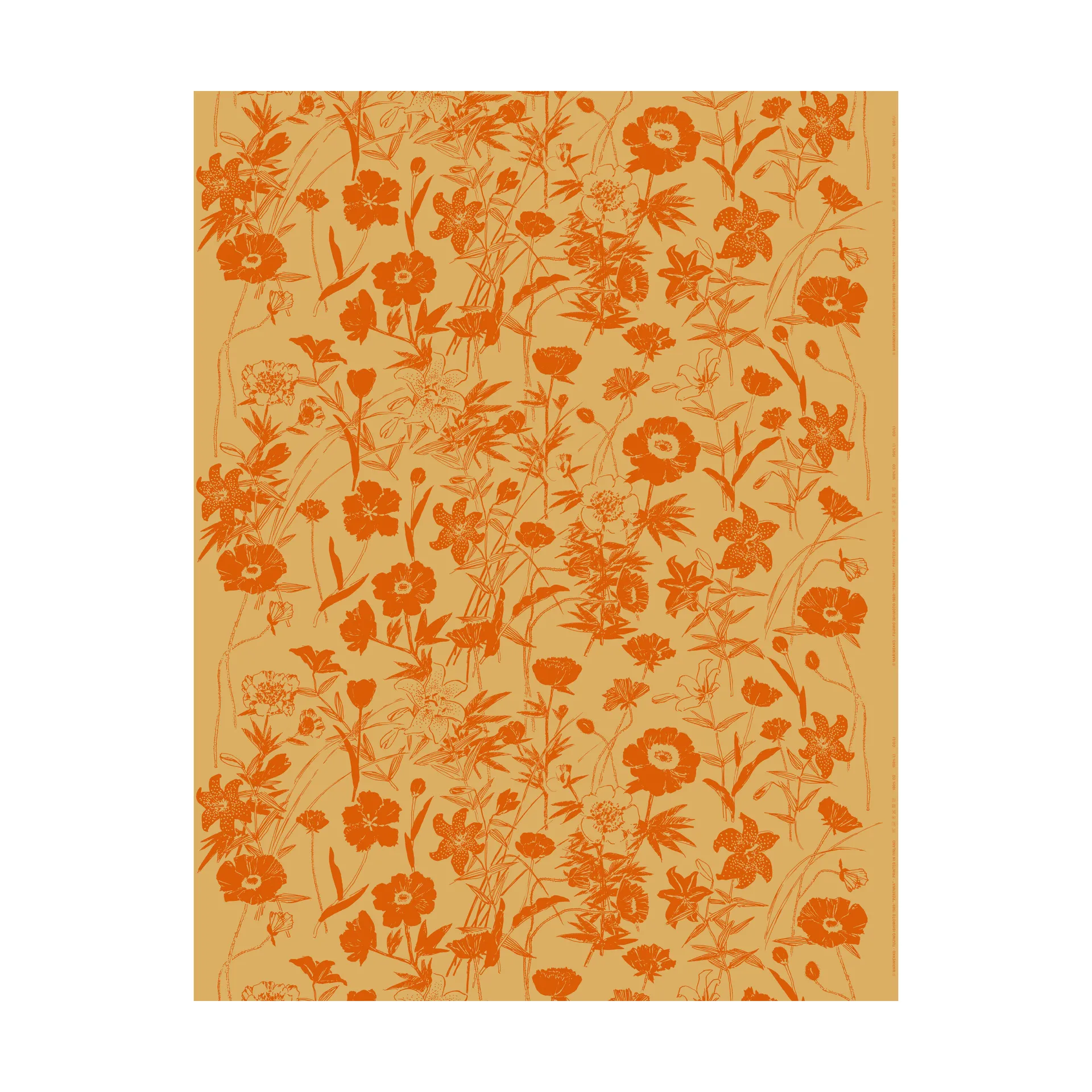 Perenna bomullsstoff, Karamell-brennt orange Marimekko