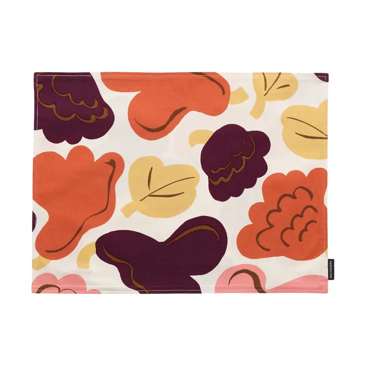 Pieni Kukasta Kukkaan Acryl bordbrikke - Off white-plomme-rosa-terrakotta - Marimekko