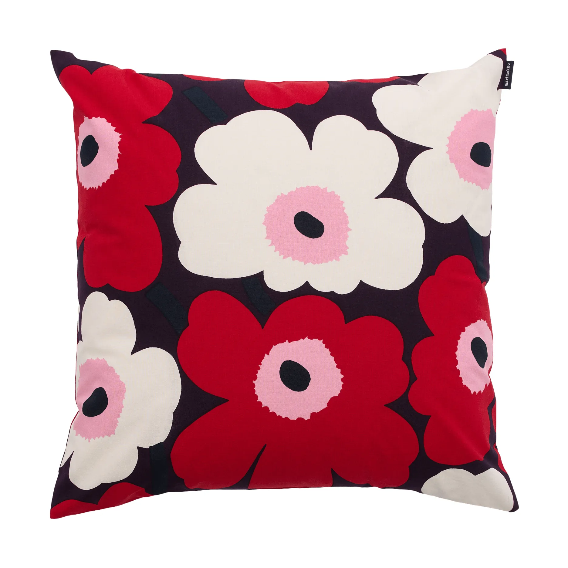 Pieni unikko putetrekk 50x50 cm, Plum-cranberry-off white-rose Marimekko