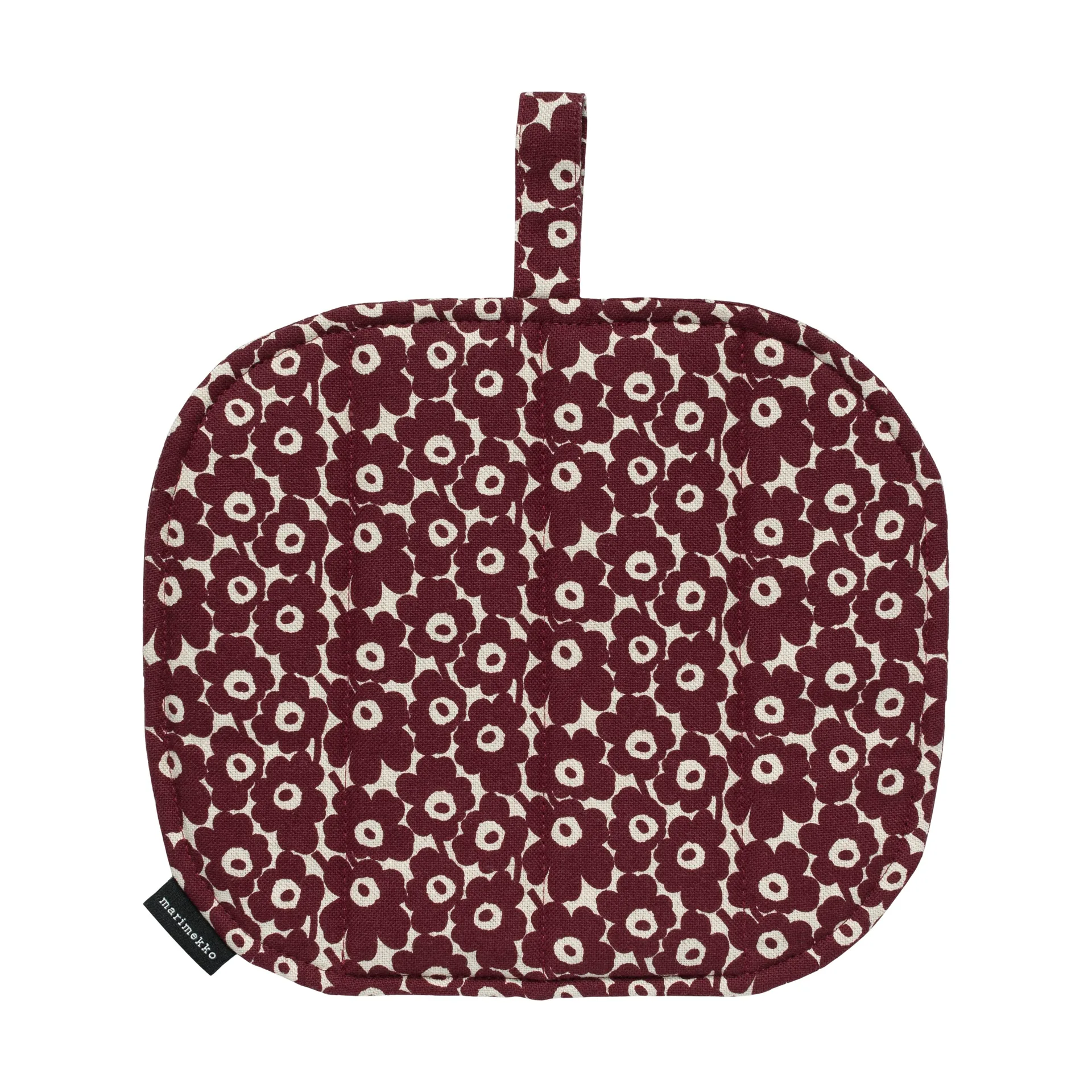 Pikkuinen Unikko gryteklut 21,5x21,5 cm, Linen-burgundy Marimekko